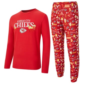 Men's Concepts Sport  Red Kansas City Chiefs Chestnut Long Sleeve Top & Pants Set