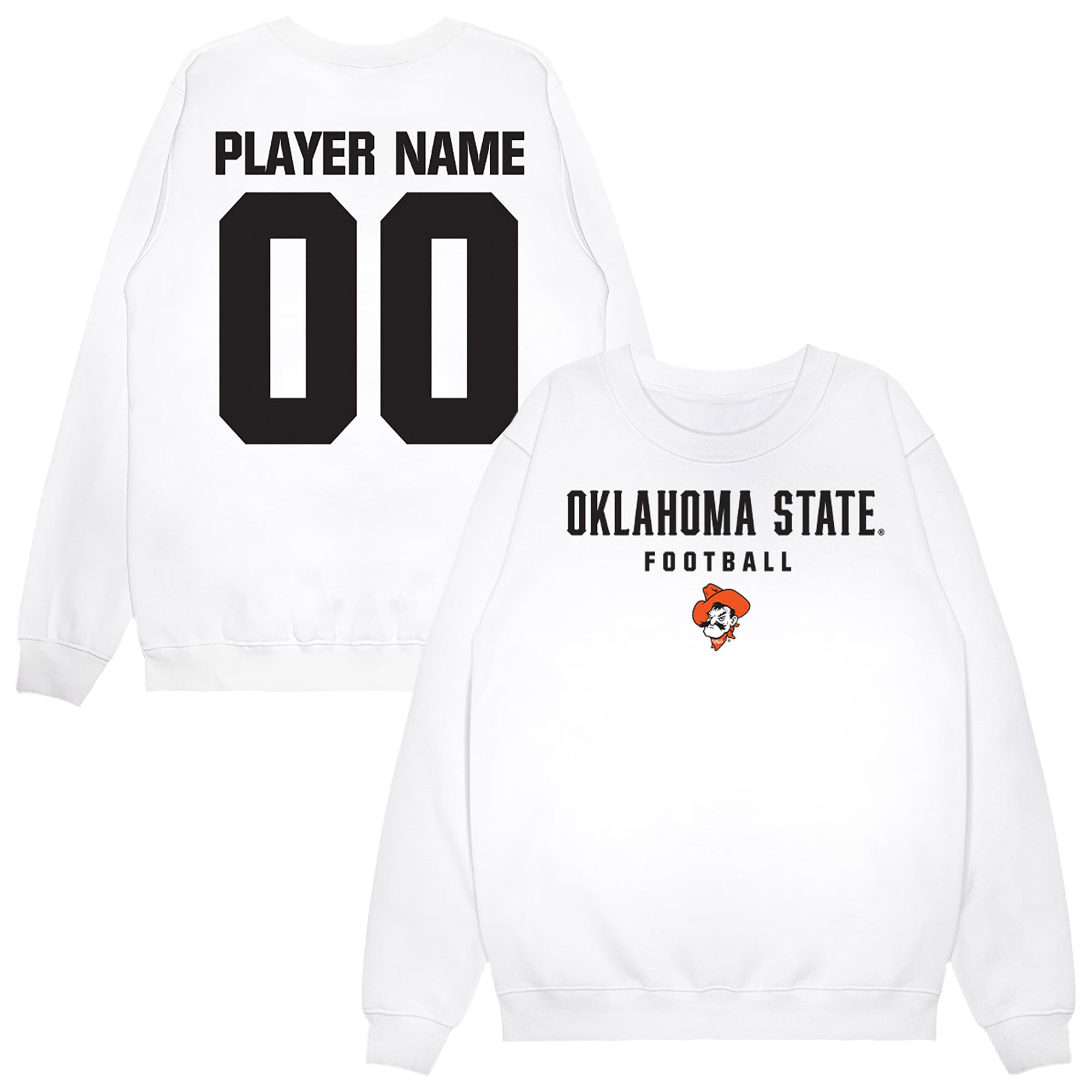 Unisex White Oklahoma State Cowboys NIL Pick-A-Player Football Sweatshirt