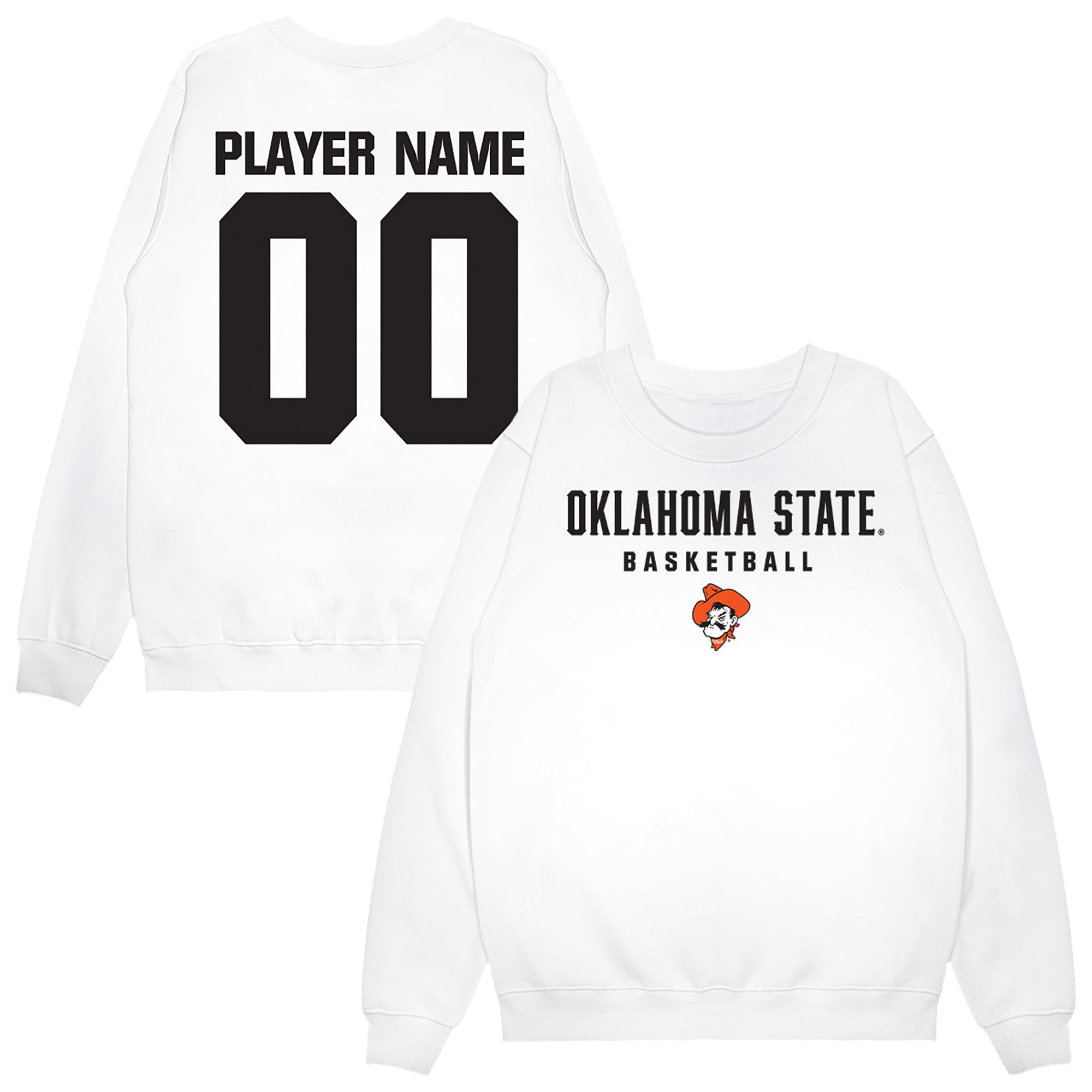 Unisex White Oklahoma State Cowboys NIL Pick-A-Player Women's Basketball Sweatshirt