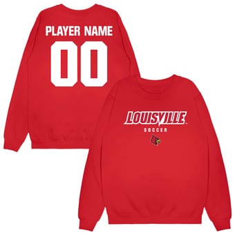 Unisex Red Louisville Cardinals NIL Pick-A-Player Men's Soccer Sweatshirt