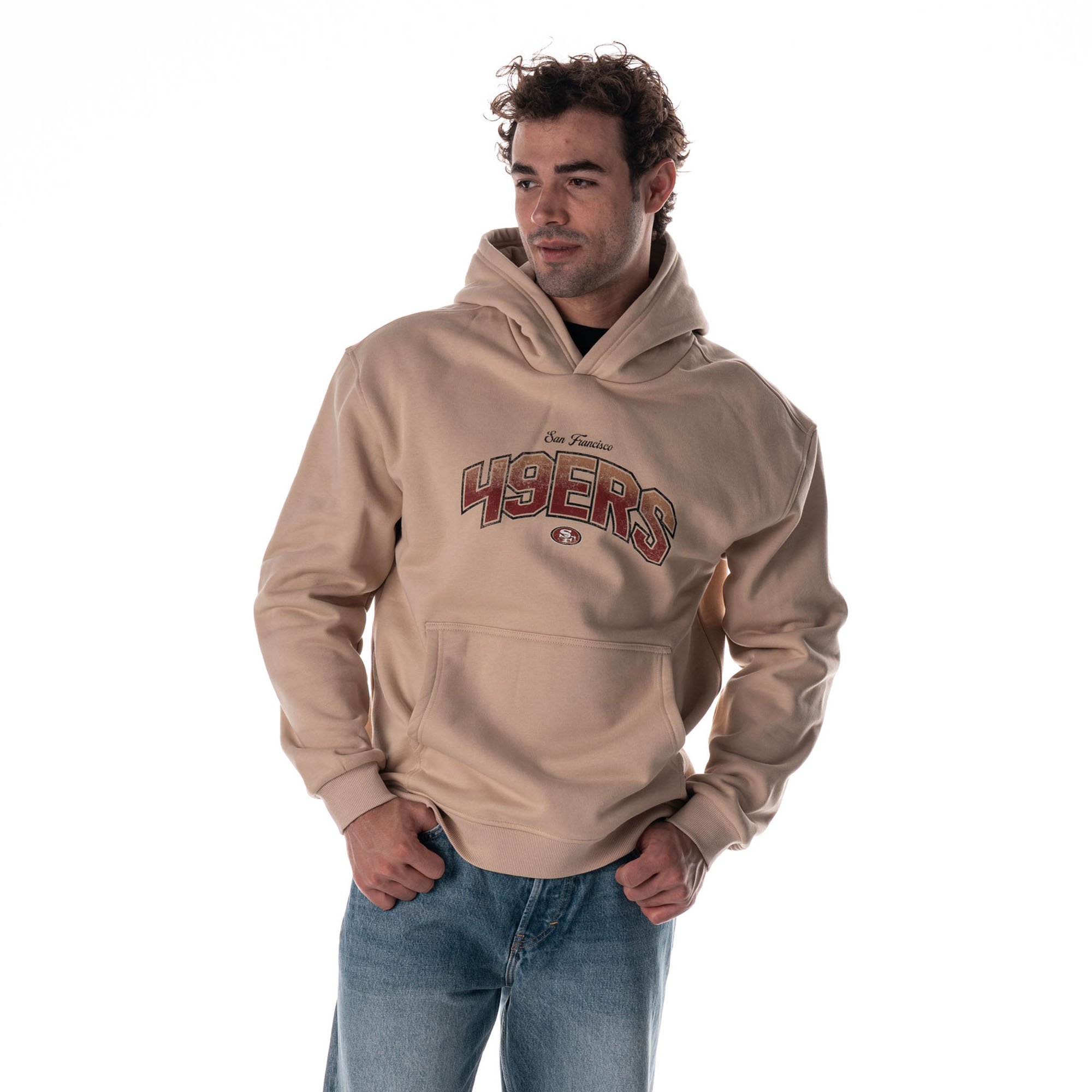 Unisex The Wild Collective Tan San Francisco 49ers Oversized Graphic Fleece Hoodie
