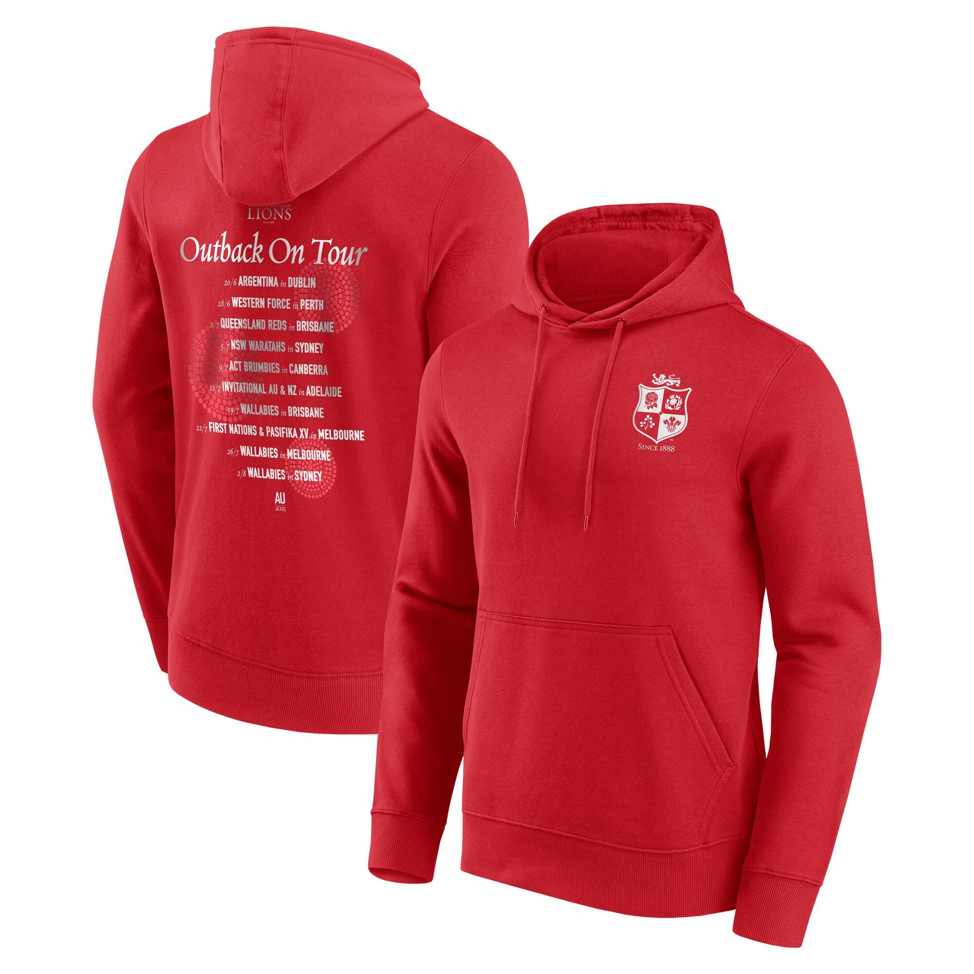 Sweat à capuche graphique British & Irish Lions 2025 - Rouge: retailer-supplied image