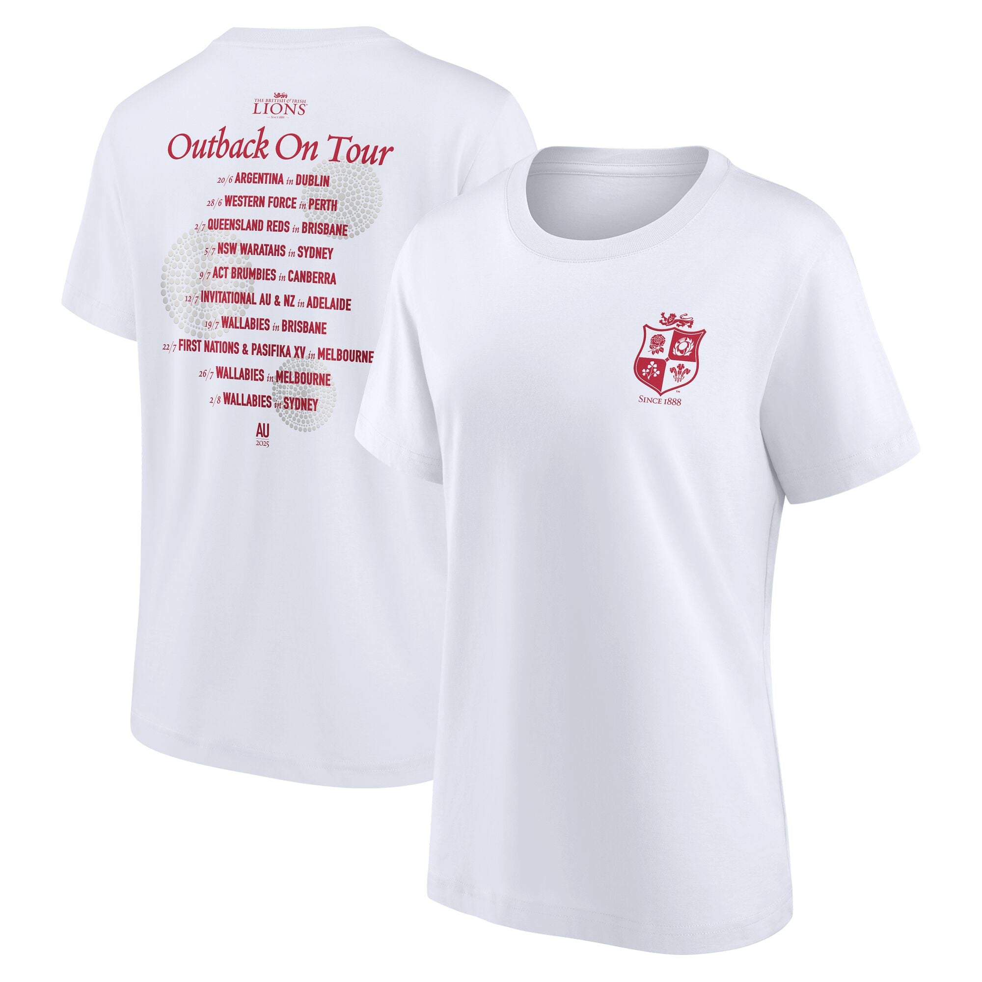 T-shirt con grafica "British & Irish Lions 2025 Tour Fixtures" - Bianca - Donna