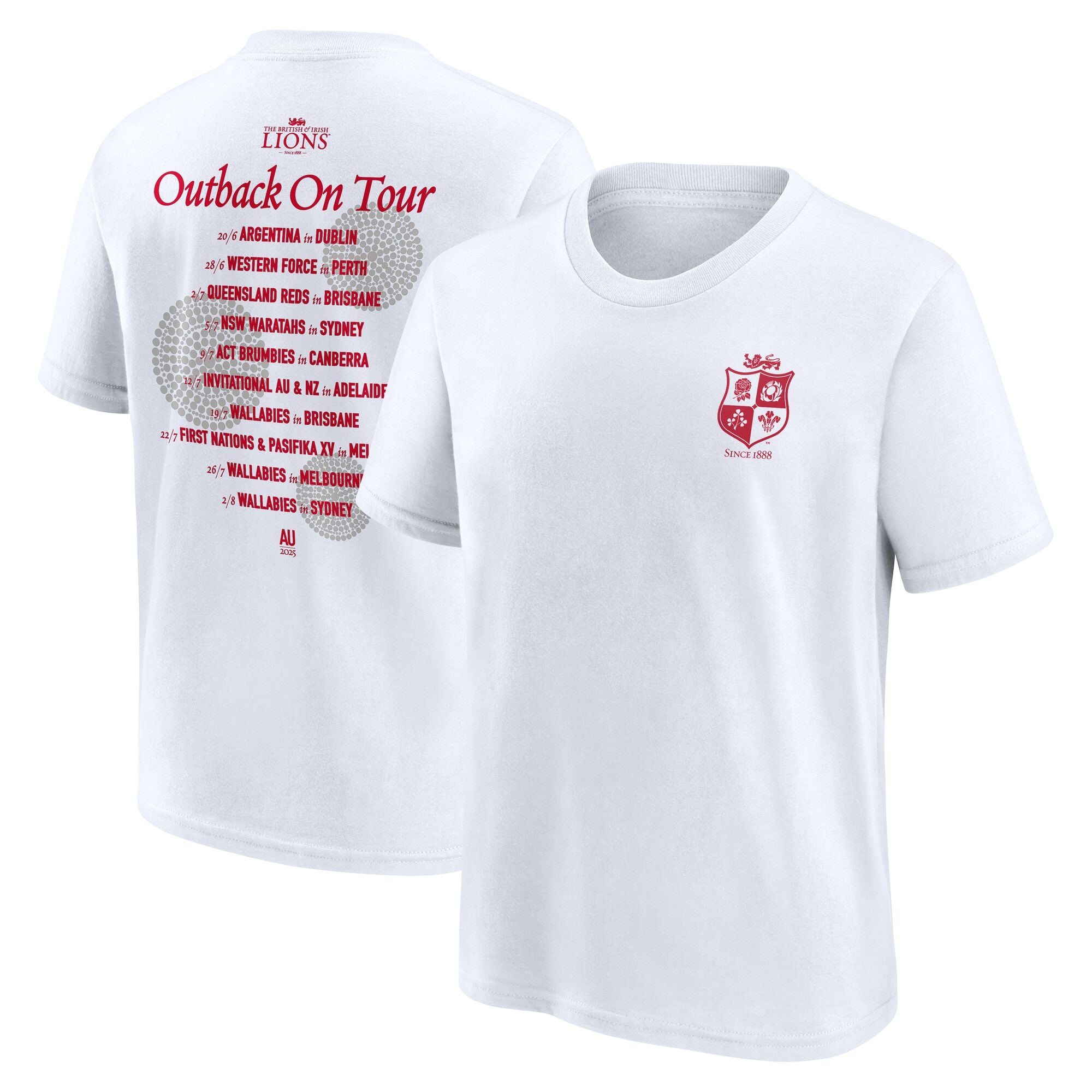 T-shirt con grafica "British & Irish Lions 2025 Tour Fixtures" - Bianca - Bambino