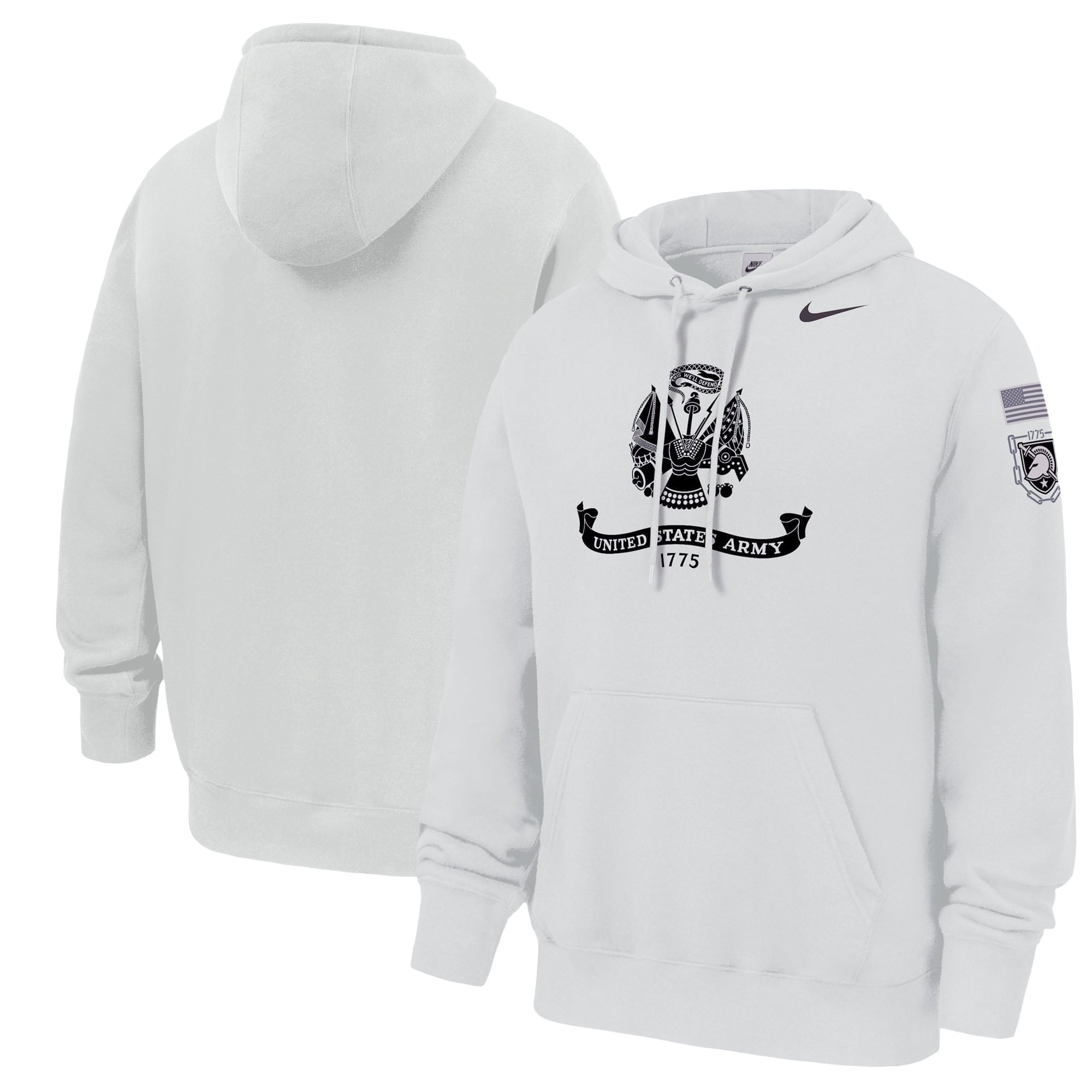 Men's Nike Gray Army Black Knights Army 250 Collection Club Fleece Hoodie