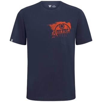 Men's Levelwear  Navy Edmonton Oilers  Focal Blasted T-Shirt