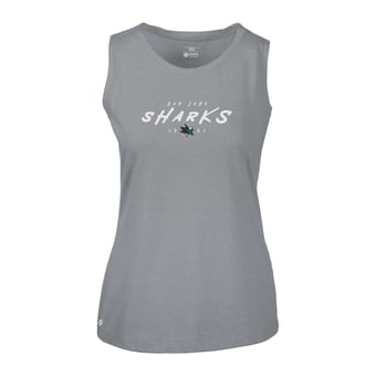 Women's Levelwear  Gray San Jose Sharks  Macy Scratched Tank Top