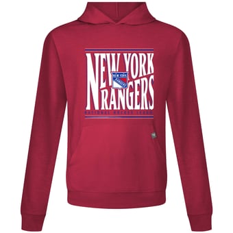 Men's Levelwear  Red New York Rangers Relay Powerhouse Pullover Hoodie
