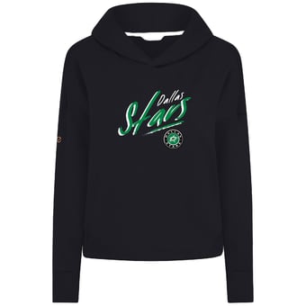 Women's Levelwear  Black Dallas Stars Sweet Sizzle Tri-Blend Cropped Pullover Hoodie