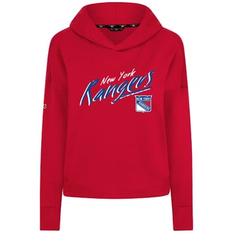 Women's Levelwear  Red New York Rangers Sweet Sizzle Tri-Blend Cropped Pullover Hoodie