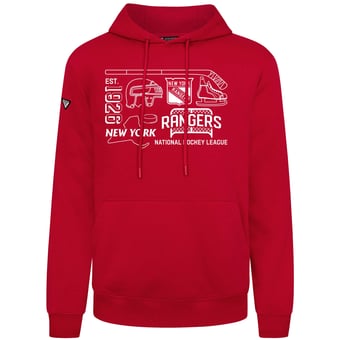 Men's Levelwear  Red New York Rangers Podium Campaign Pullover Hoodie