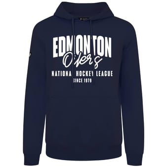 Men's Levelwear  Navy Edmonton Oilers Podium Response Pullover Hoodie