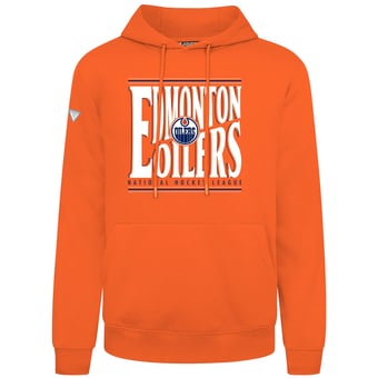 Men's Levelwear  Orange Edmonton Oilers Podium Powerhouse Pullover Hoodie