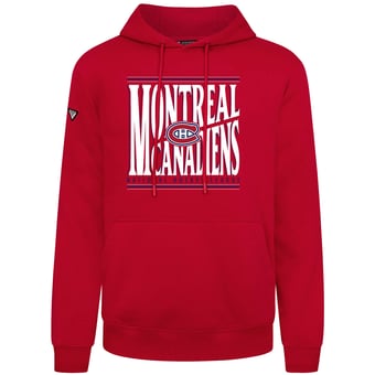 Men's Levelwear  Red Montreal Canadiens Podium Powerhouse Pullover Hoodie