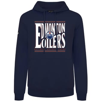 Men's Levelwear  Navy Edmonton Oilers Podium Powerhouse Pullover Hoodie