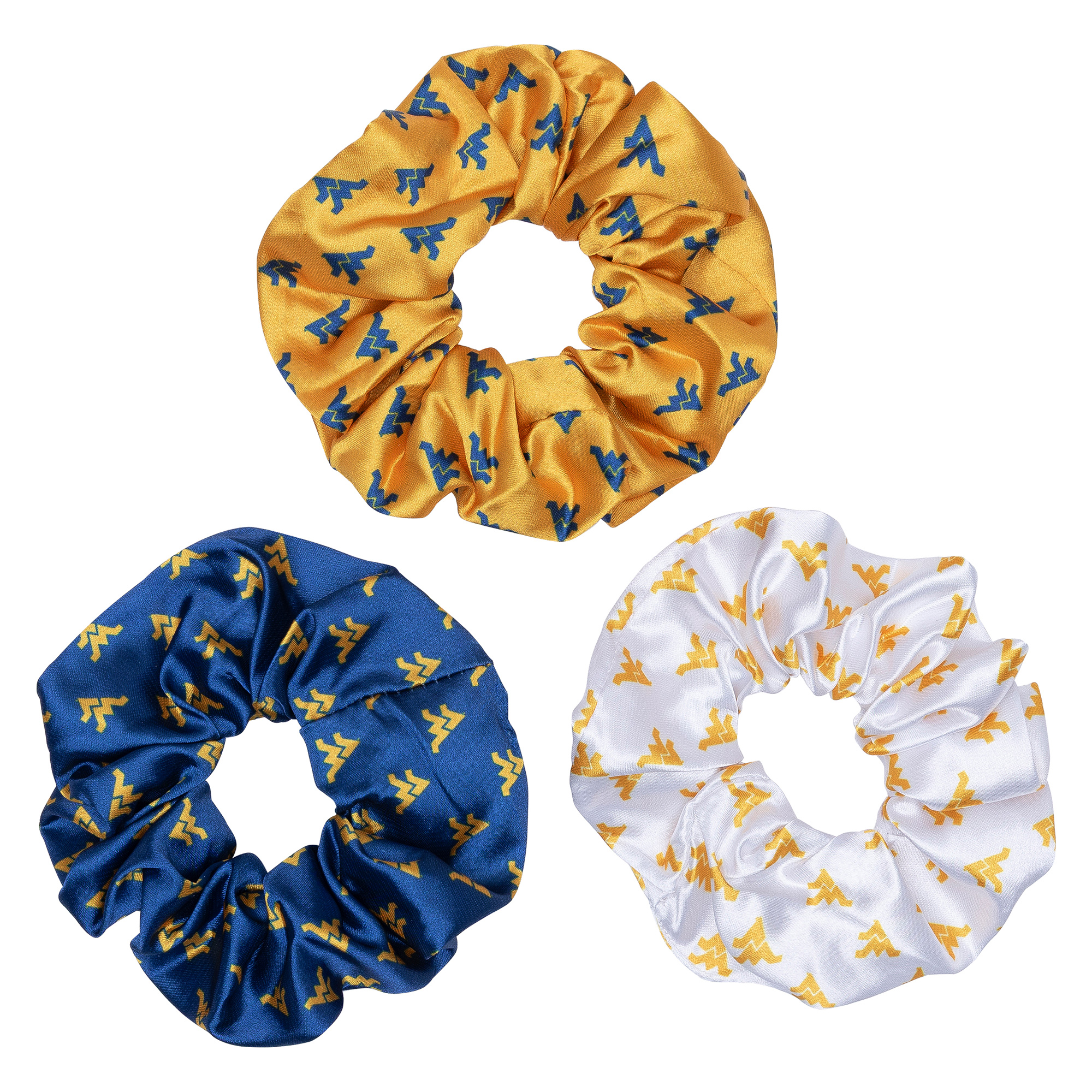 ZooZatz West Virginia Mountaineers Luxe Scrunchie Three-Piece Set
