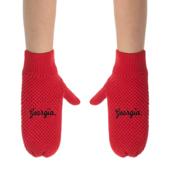 ZooZatz Georgia Bulldogs Knit Bow Headband & Mittens Bundle