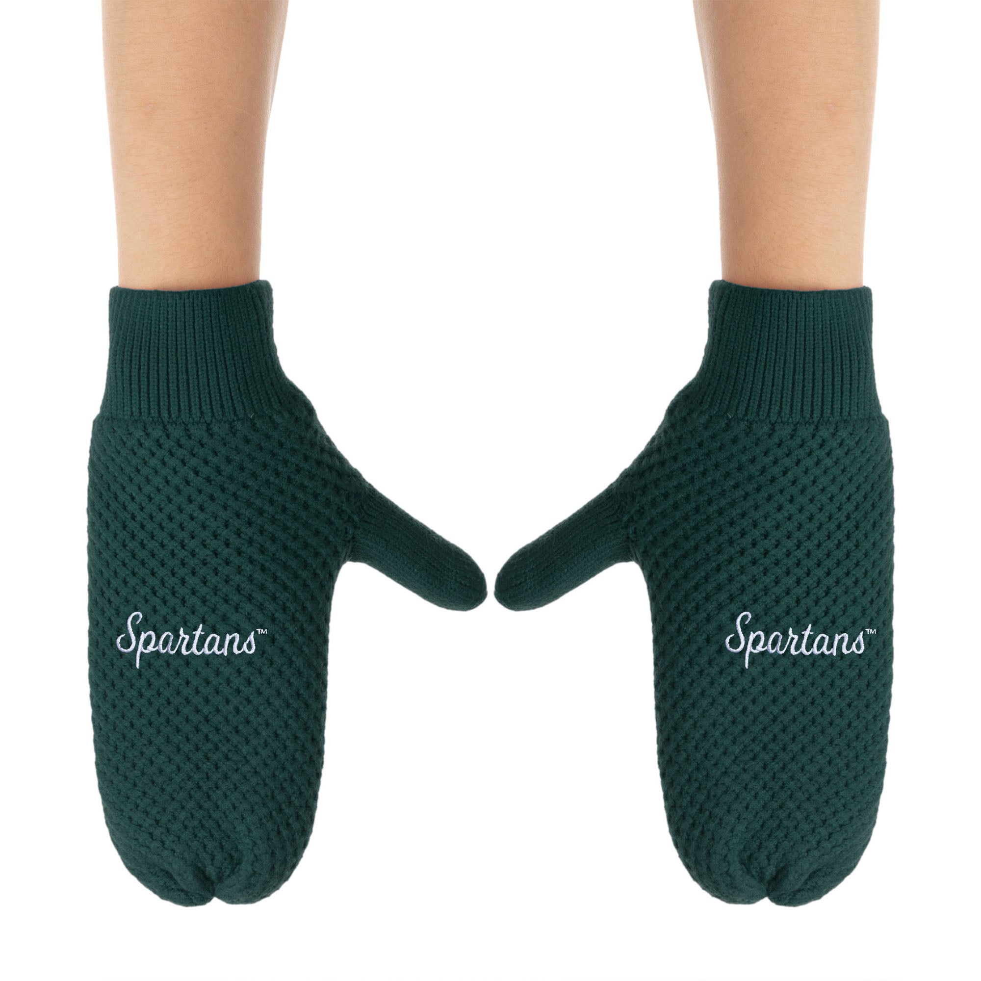 ZooZatz Michigan State Spartans Knit Bow Headband & Mittens Bundle