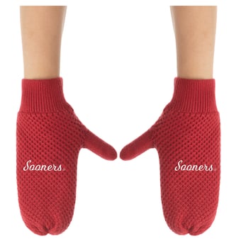 ZooZatz Oklahoma Sooners Knit Bow Headband & Mittens Bundle