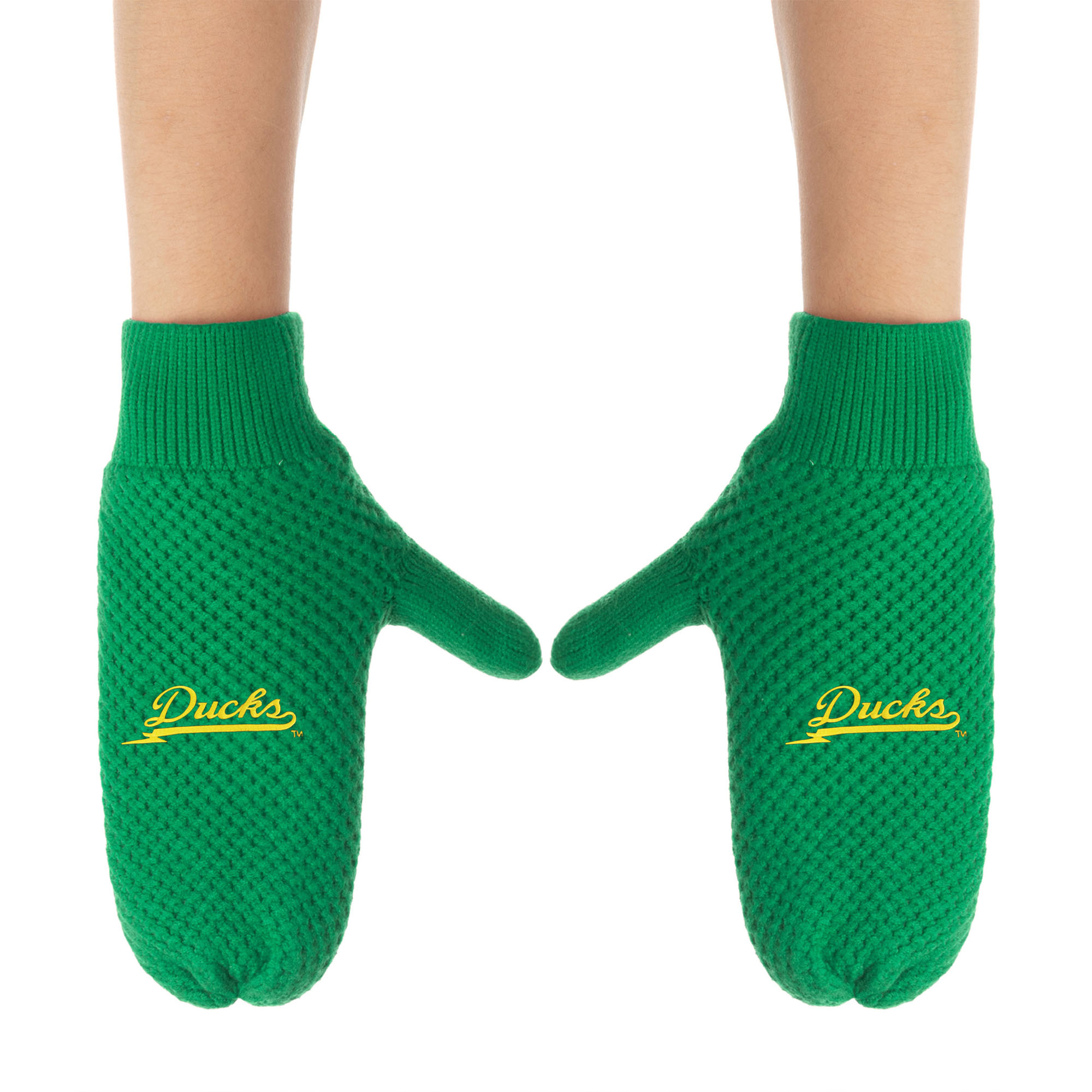 ZooZatz Oregon Ducks Knit Bow Headband & Mittens Bundle