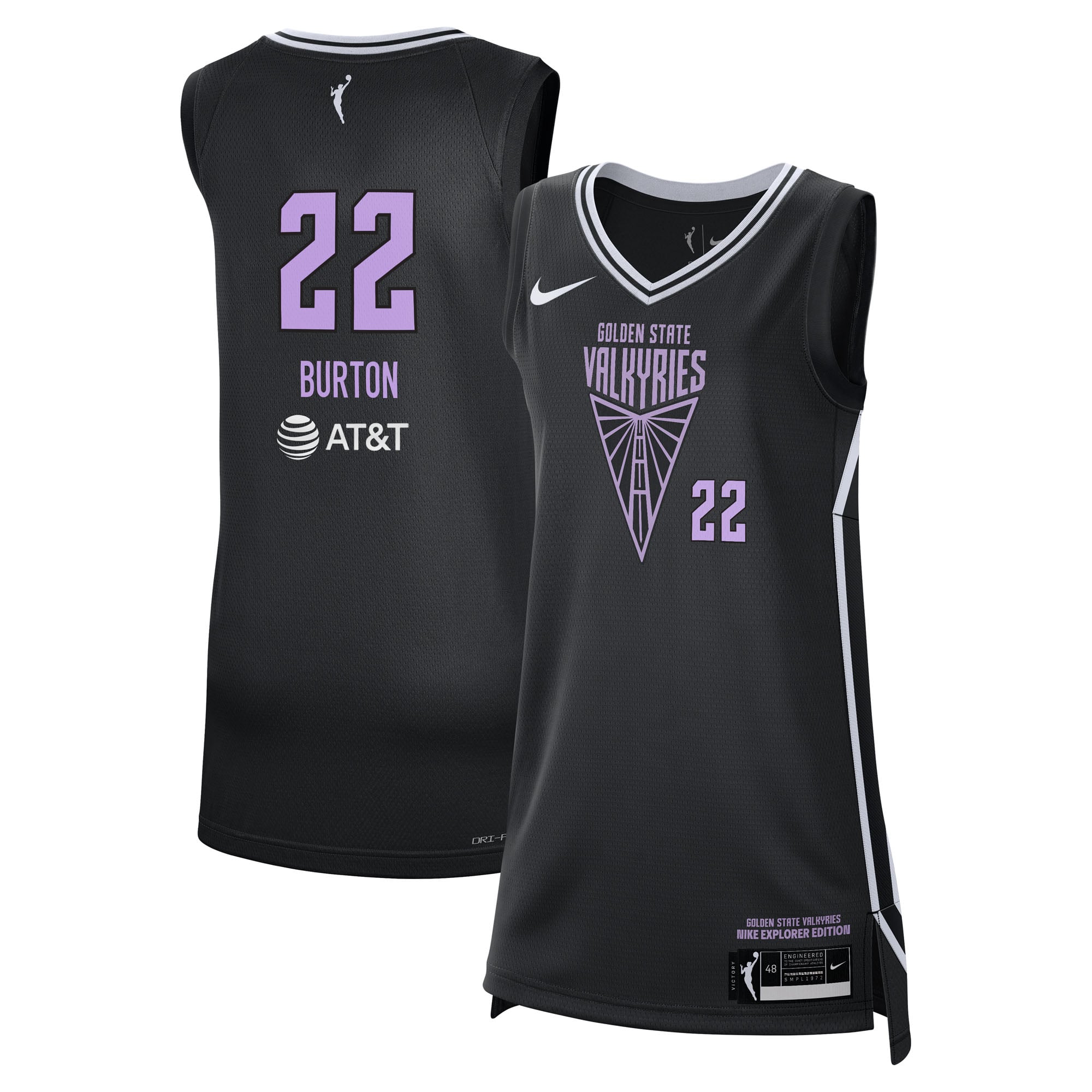 Unisex Nike Veronica Burton Black Golden State Valkyries Explorer Edition Victory Jersey