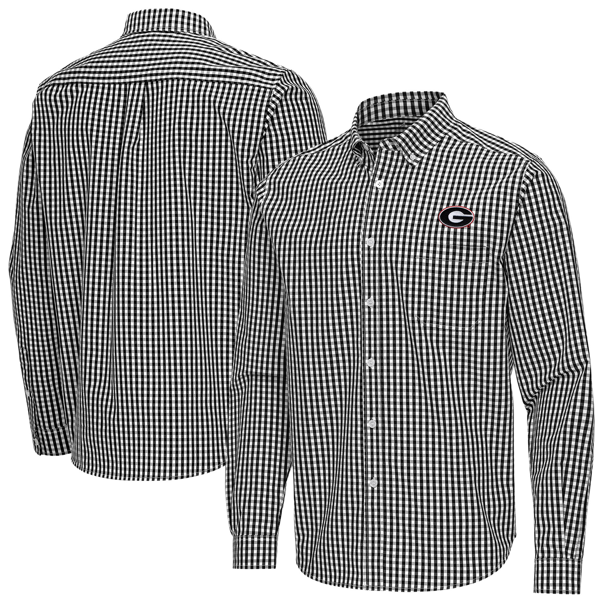Men’s Antigua Black Georgia Bulldogs Ellis Woven Tri-Blend Long Sleeve Button-Down Shirt Men’s Antigua Black Georgia Bulldogs Ellis Woven Tri-Blend Long Sleeve Button-Down Shirt