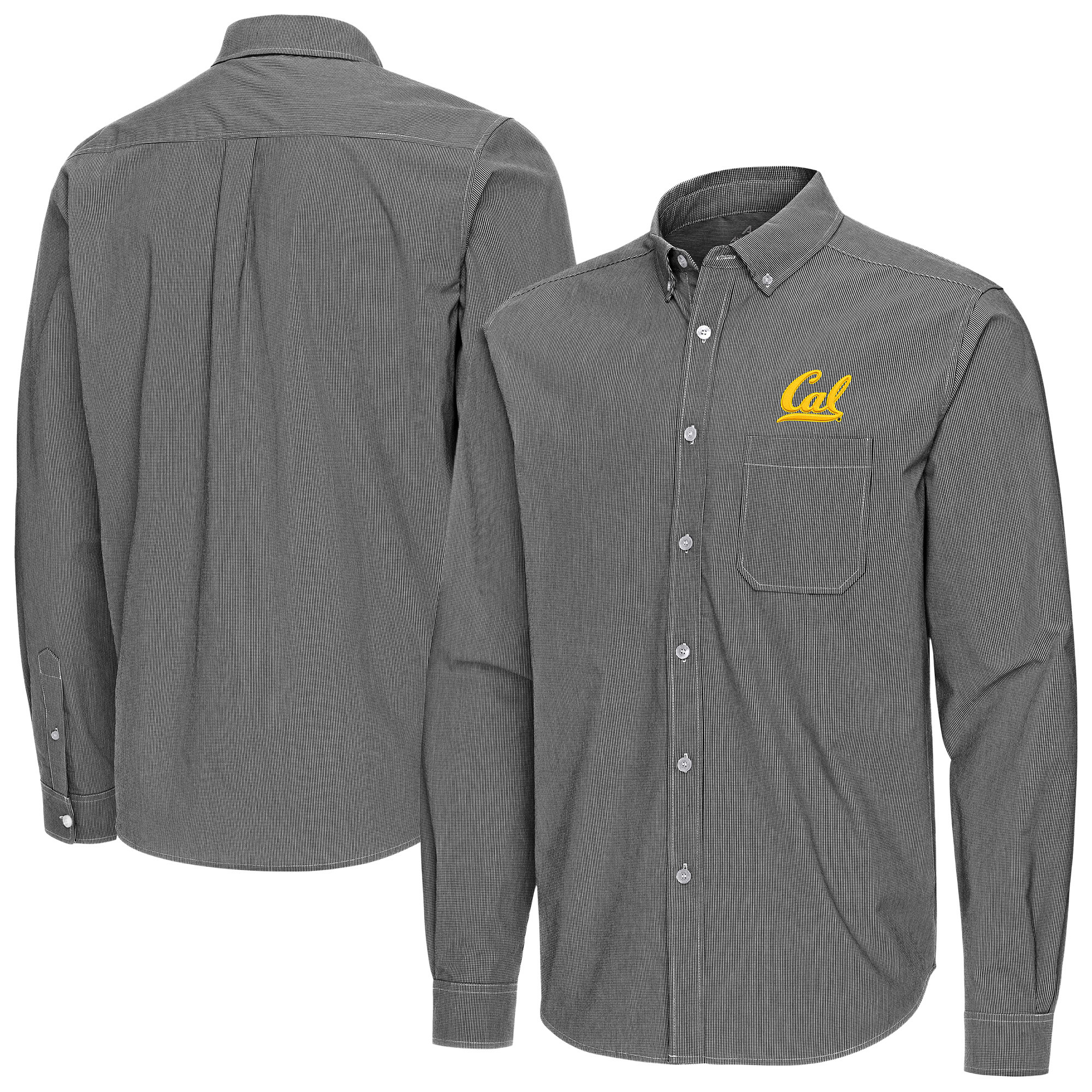 Men’s Antigua Black Cal Bears Porter Woven Tri-Blend Long Sleeve Button-Down Shirt Men’s Antigua Black Cal Bears Porter Woven Tri-Blend Long Sleeve Button-Down Shirt