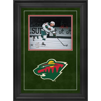 Marco Rossi Minnesota Wild Autographed Deluxe Framed 8" x 10" White Jersey Shooting Spotlight Photograph