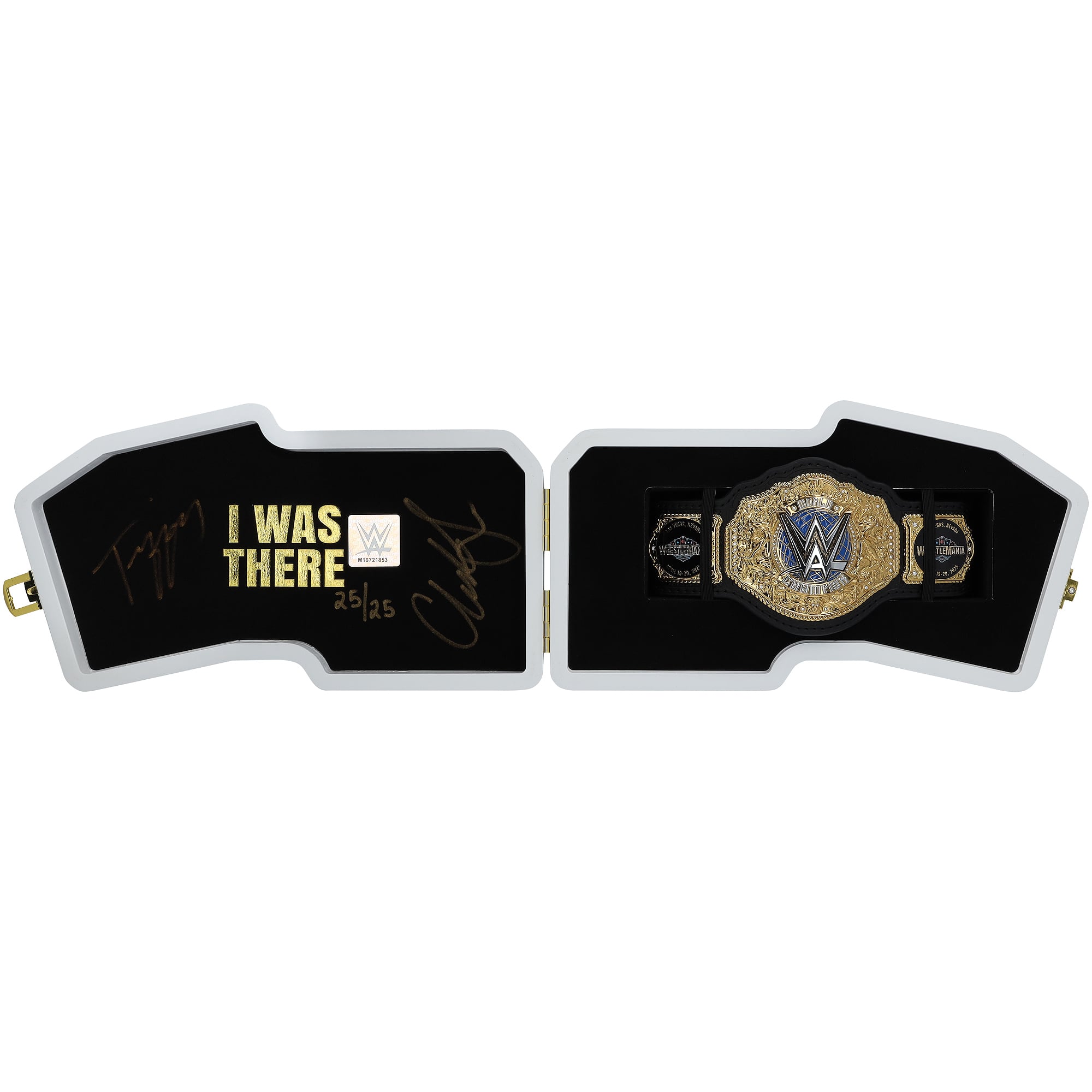 Tiffany Stratton & Charlotte Flair WWE Autographed WrestleMania 41 Dice Mini Title - Limited Edition of 25