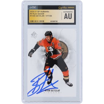 Ryan Getzlaf Anaheim Ducks Autographed 2020-21 Upper Deck SP Authentic #6 CGC Fanatics Witnessed Authenticated Card