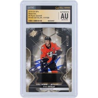 Ryan Getzlaf Anaheim Ducks Autographed 2019-20 Upper Deck SPX Relic #4 #/199 CGC Fanatics Witnessed Authenticated Auto 10 Card
