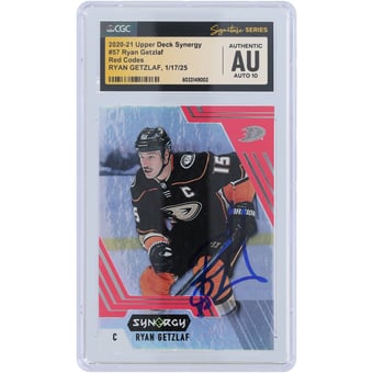 Ryan Getzlaf Anaheim Ducks Autographed 2020-21 Upper Deck Synergy Red Codes #57 CGC Fanatics Witnessed Authenticated Auto 10 Card