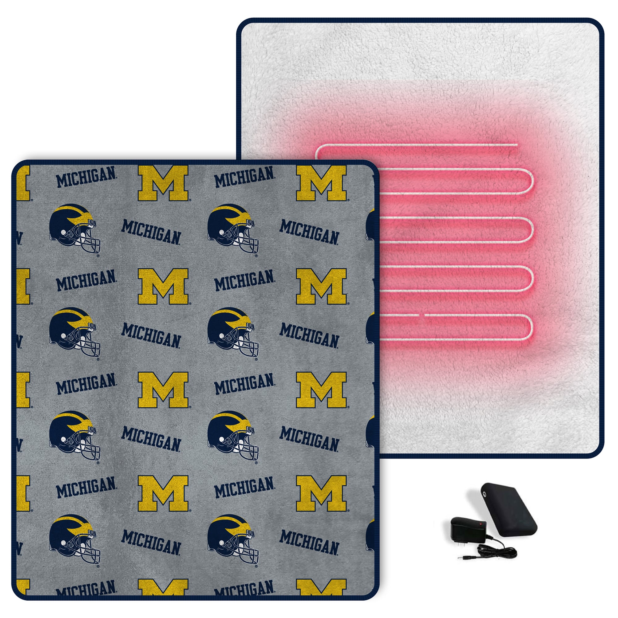 Pegasus  Michigan Wolverines Scattered Logos 60" x 70" Heated Blanket