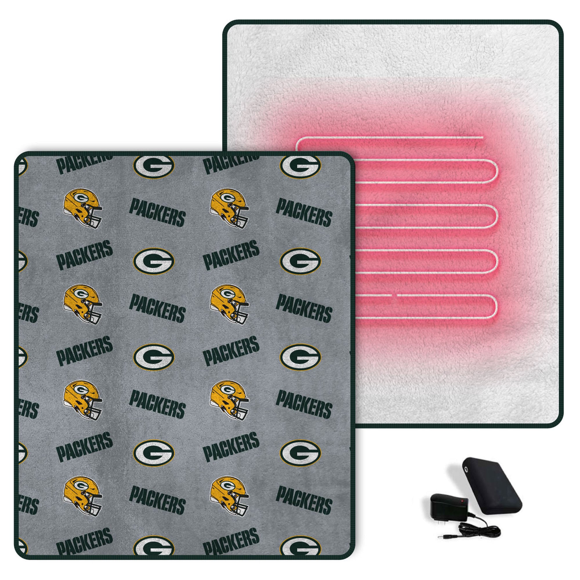Pegasus  Green Bay Packers Scattered Logos 60" x 70" Heated Blanket