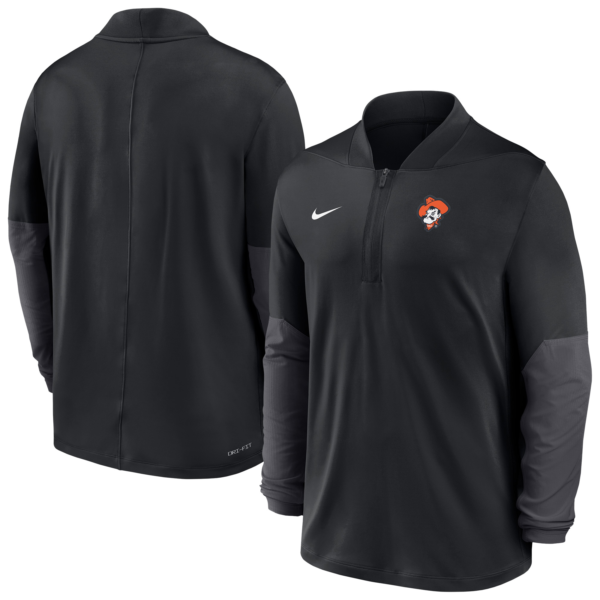 Men's Nike Black Oklahoma State Cowboys Dri-FIT Half-Zip Pullover