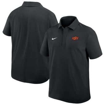 Men's Nike Black Oklahoma State Cowboys Woven Polo