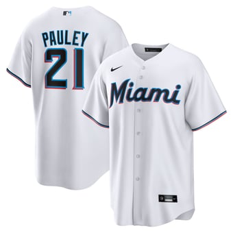 Men's Nike Graham Pauley White Miami Marlins Home Replica Jersey