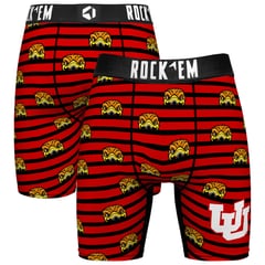 Men's Rock Em  Red Utah Utes Mascot Stripes Boxer Briefs