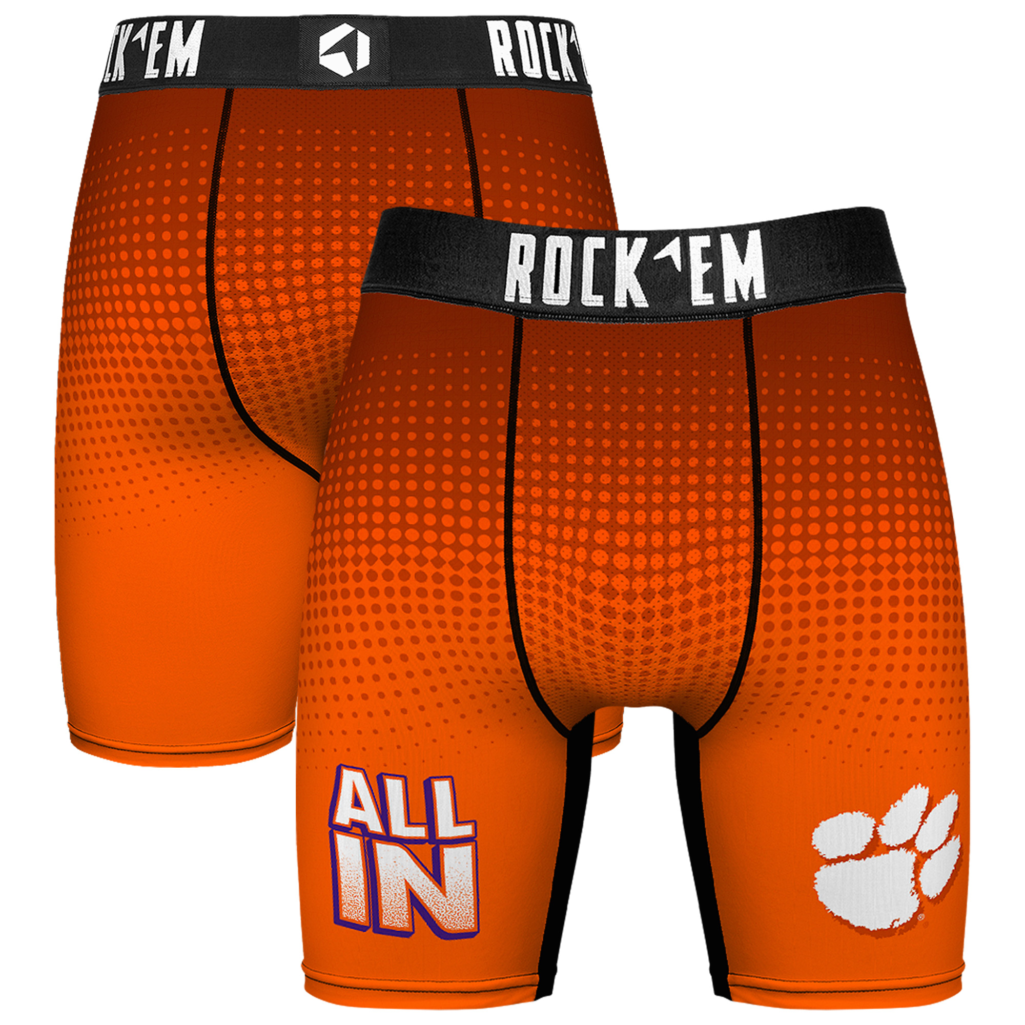 Men’s Rock Em Orange Clemson Tigers Slogan Boxer Briefs Men’s Rock Em Orange Clemson Tigers Slogan Boxer Briefs