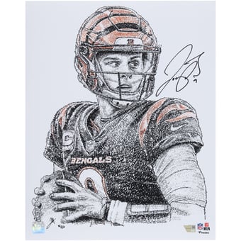 Joe Burrow Cincinnati Bengals Autographed 16" x 20" Photo Print - Art by Jayce Hall - Limited Edition of 50