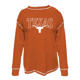 Women's Fanatics Burnt Orange Texas Longhorns Plus Size Contrast Stitch Sweatshirt