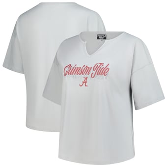 Women's Fanatics Gray Alabama Crimson Tide Plus Size Winning Gear Notch Neck T-Shirt
