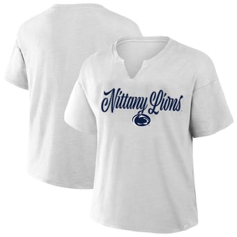 Women's Fanatics Gray Penn State Nittany Lions Plus Size Winning Gear Notch Neck T-Shirt