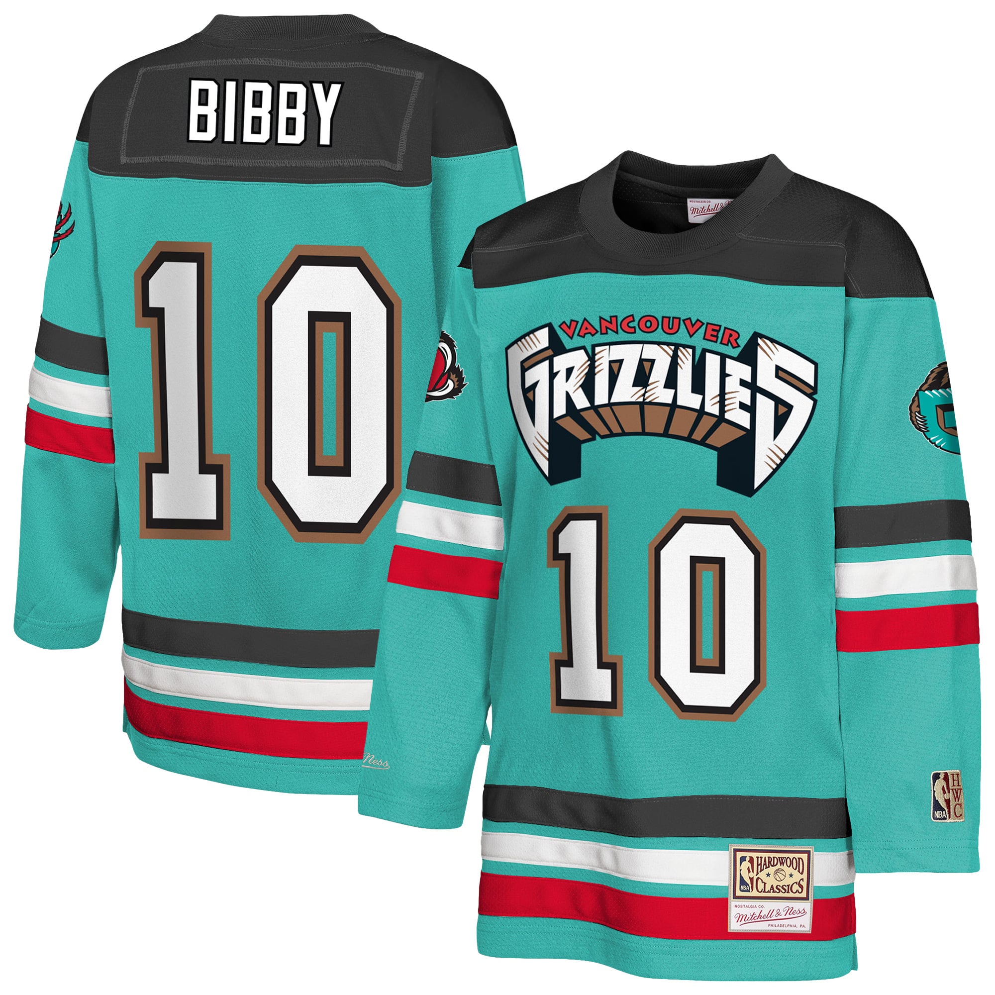 Youth Mitchell & Ness Mike Bibby Turquoise Memphis Grizzlies Maxxed Out 2.0 Fashion Hockey Jersey