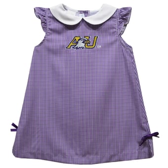 Infant Girls Vive La Fete Purple Ashland Eagles Mini Check Pattern A-Line Dress
