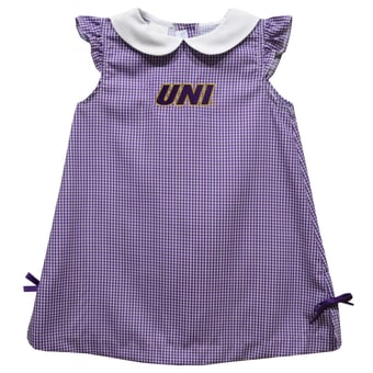 Infant Girls Vive La Fete Purple Northern Iowa Panthers Mini Check Pattern A-Line Dress