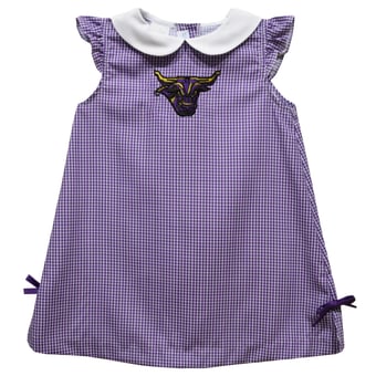 Infant Girls Vive La Fete Purple Minnesota State Mavericks Mini Check Pattern A-Line Dress