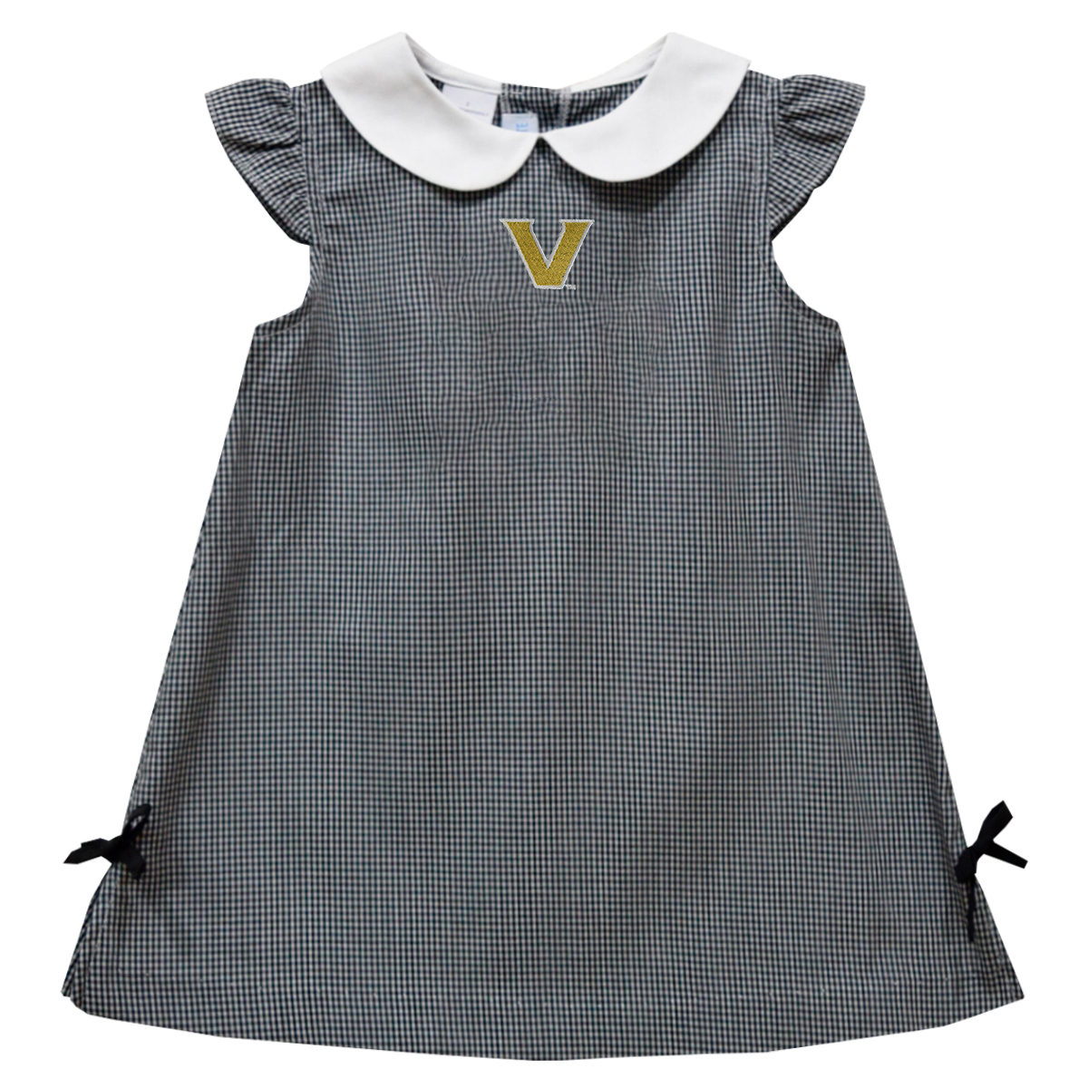 Infant Girls Vive La Fete Black Vanderbilt Commodores Mini Check Pattern A-Line Dress Infant Girls Vive La Fete Black Vanderbilt Commodores Mini Check Pattern A-Line Dress