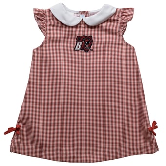 Toddler Girls Vive La Fete Red Bridgewater State Bears Mini Check Pattern A-Line Dress