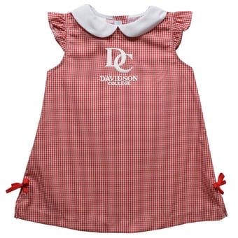 Toddler Girls Vive La Fete Red Davidson Wildcats Mini Check Pattern A-Line Dress